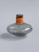 レザー ガラスベース ワイド グレー