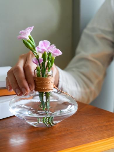 レザー ガラスベース ワイド クリア