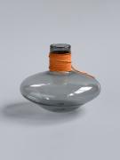 レザー ガラスベース ワイド グレー