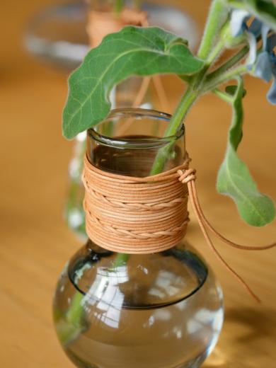 レザー ガラスベース ラウンド クリア