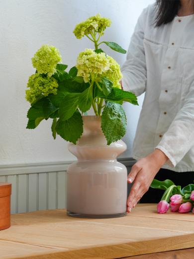 ウェーブ ガラスベース ブラウン