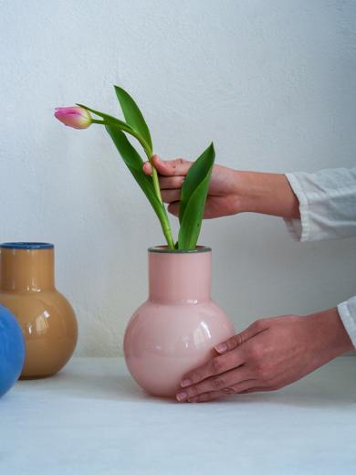 COLO ガラスベース M ピンク×グリーン