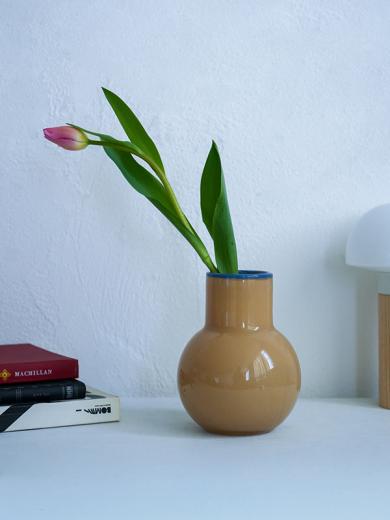 COLO ガラスベース M クリーム×ブルー