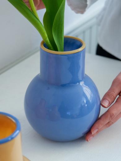 COLO ガラスベース M ブルー×クリーム