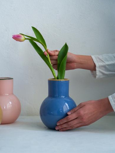 COLO ガラスベース M ブルー×クリーム