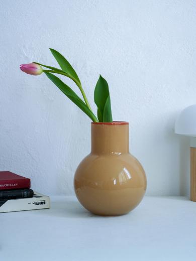 COLO ガラスベース L クリーム×オレンジ