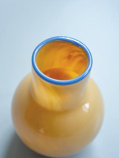 COLO ガラスベース M クリーム×ブルー