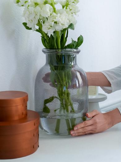 バブル ガラスベース L グレー