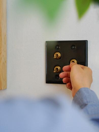 ※セラミックプレート3トグルスイッチ ブラック
