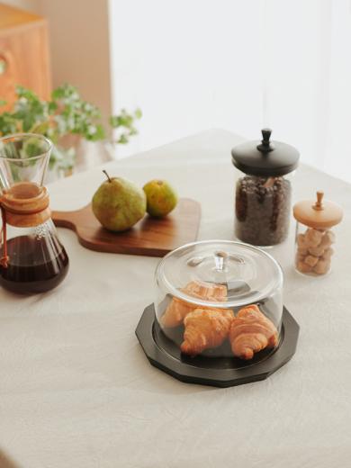 ティム  ガラスドーム&プレート ブラック