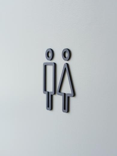 toilet line sign plate iron