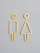 toilet line sign plate brass