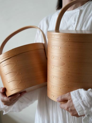 シェーカーラウンドハンドルボックス M ライトブラウン