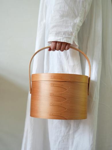 シェーカーラウンドハンドルボックス M ライトブラウン