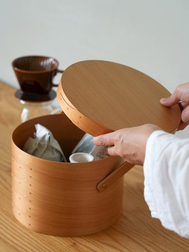 シェーカーラウンドハンドルボックス M ライトブラウン