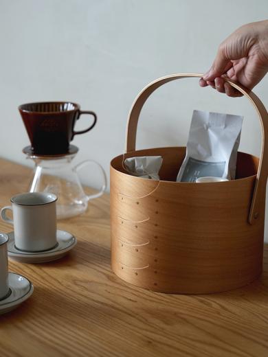 シェーカーラウンドハンドルボックス M ライトブラウン