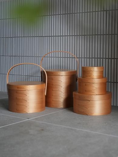 シェーカーラウンドハンドルボックス M ライトブラウン