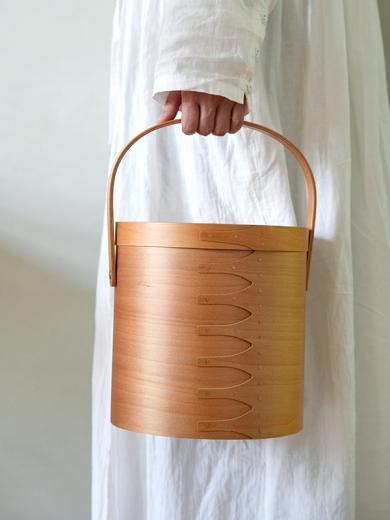 シェーカーラウンドハンドルボックス L ライトブラウン