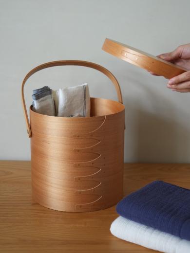 シェーカーラウンドハンドルボックス L ライトブラウン