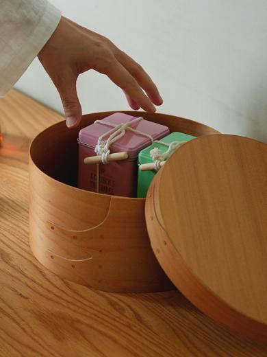 シェーカーラウンドボックス M ライトブラウン